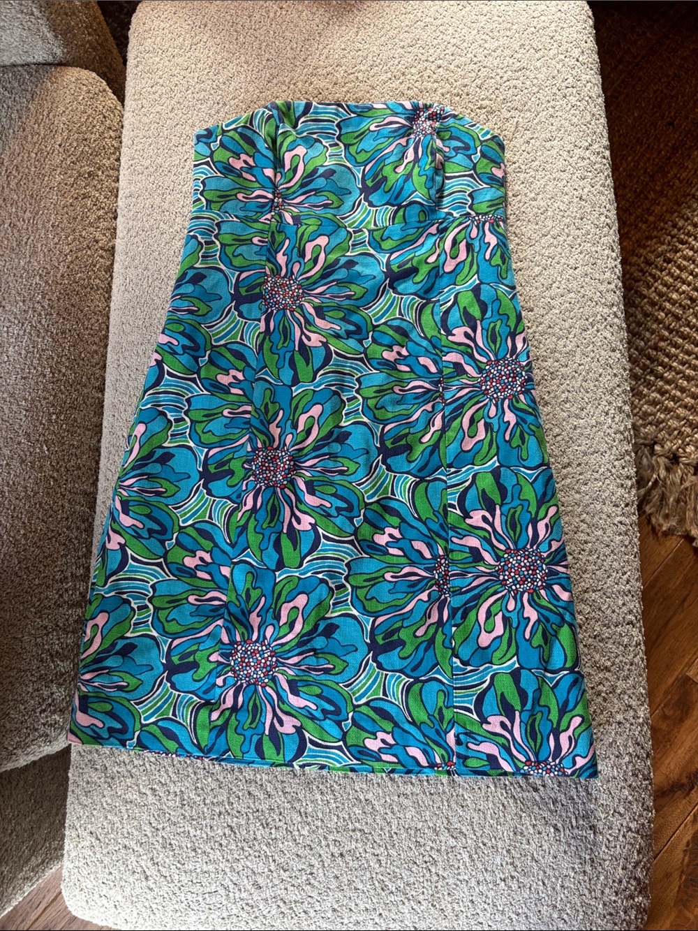 Lilly Pulitzer Strapless Floral Swim Coverup in Teal, Pink and Green